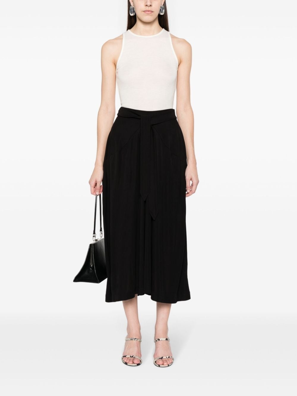 draped jersey midi skirt - 2