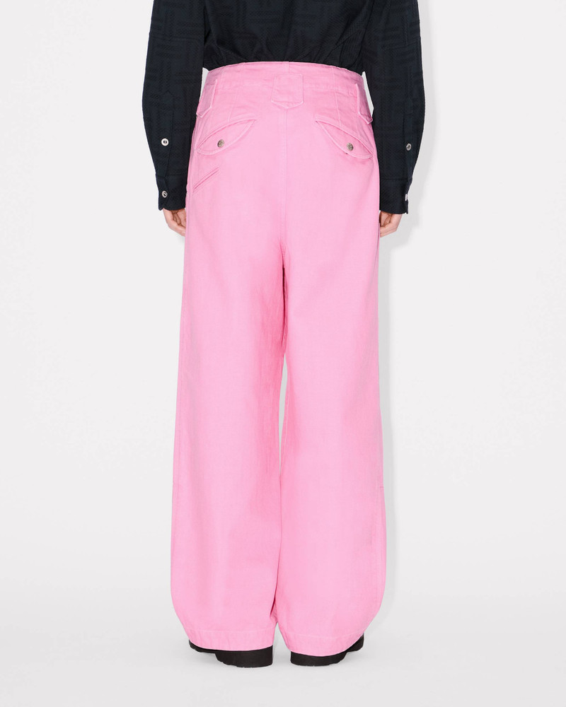 'KENZO Weave' double knee pants in washed cotton 5
