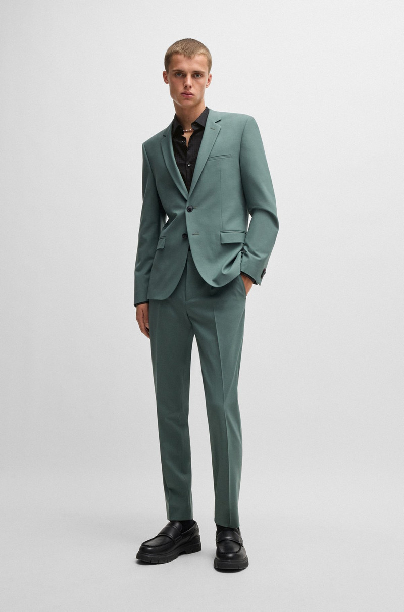 HUGO SLIM-FIT SHIRT IN COTTON JACQUARD WITH CHECKERBOARD PRINT outlook