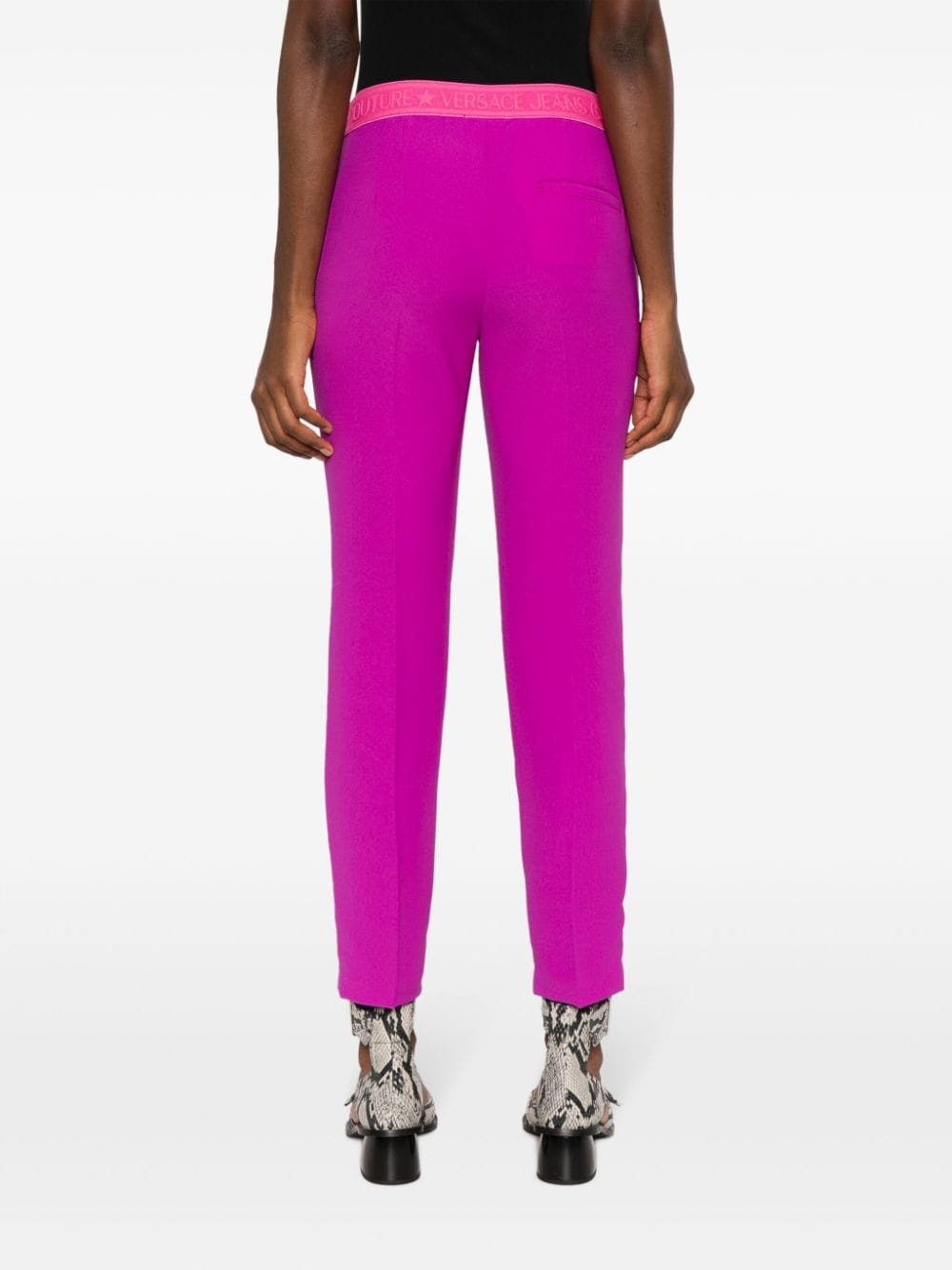 logo-waistband slim trousers - 4