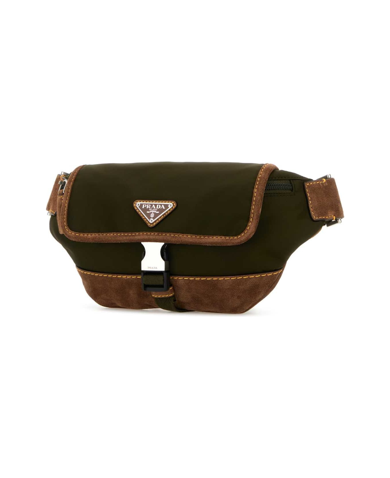 Two-tone Re-nylon And Suede Belt Bag - 2