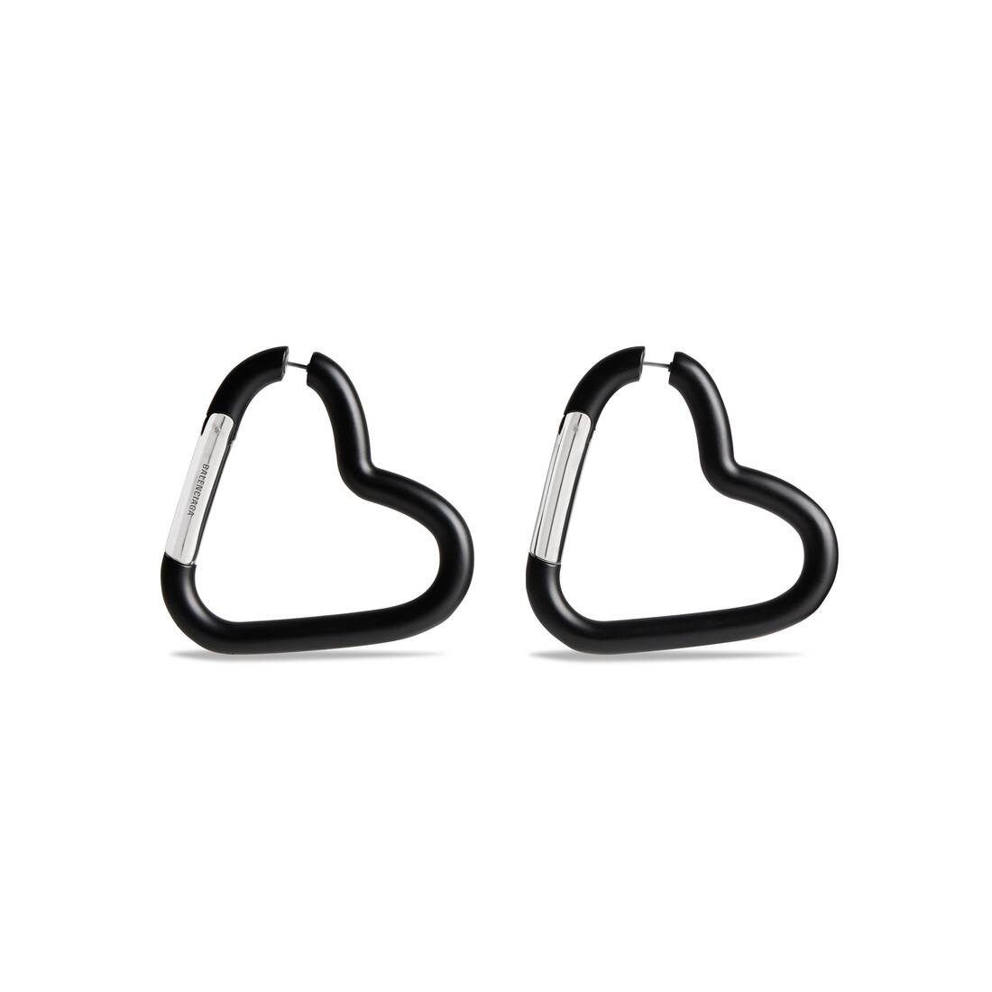 Women's Love Clip Earrings in Black - 1