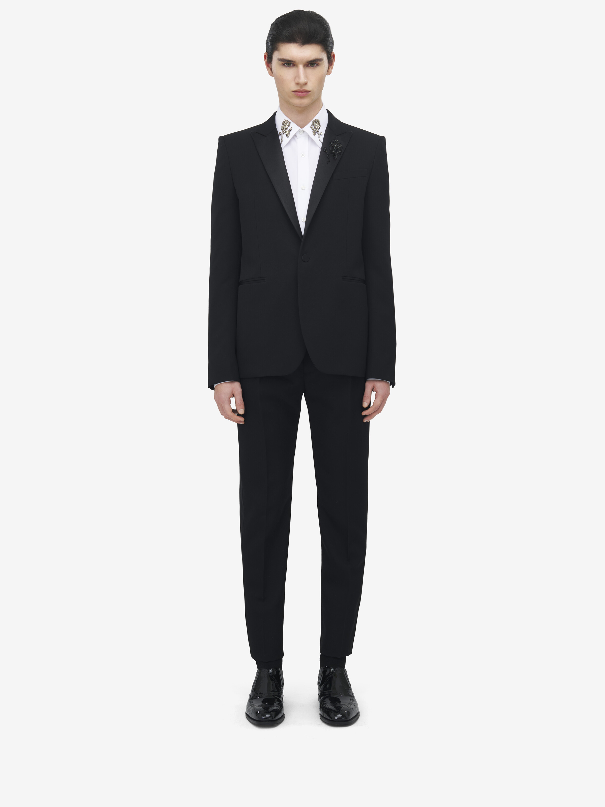 Sailor Tattoo Rose Embroidery Tuxedo Jacket - 3