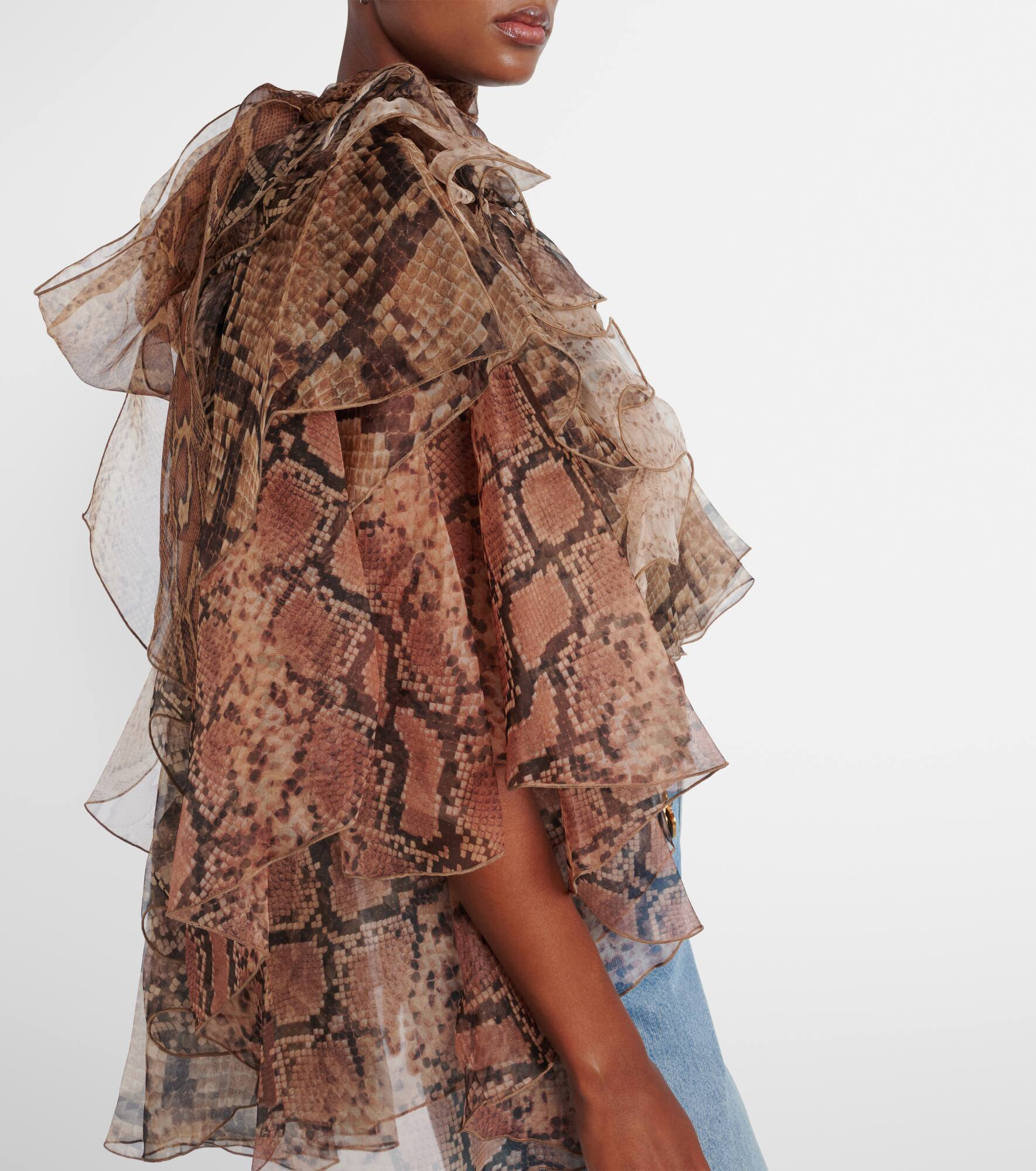 Memento ruffled silk blouse - 5