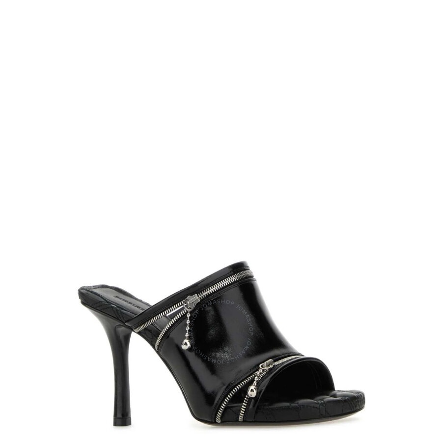 Burberry Peep 85mm Leather Slip-On Sandals - 2