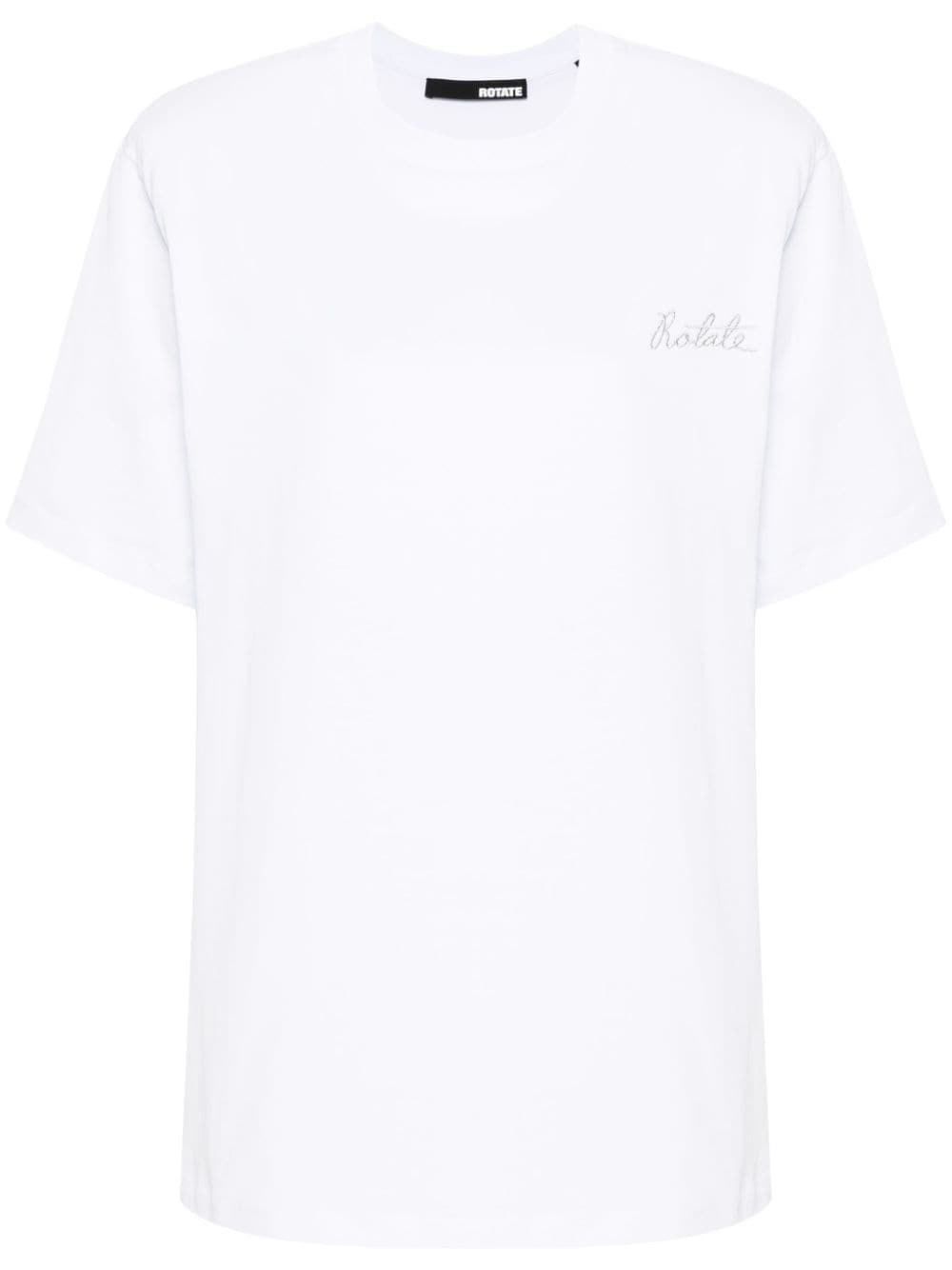 logo-embroidered organic cotton T-shirt - 1