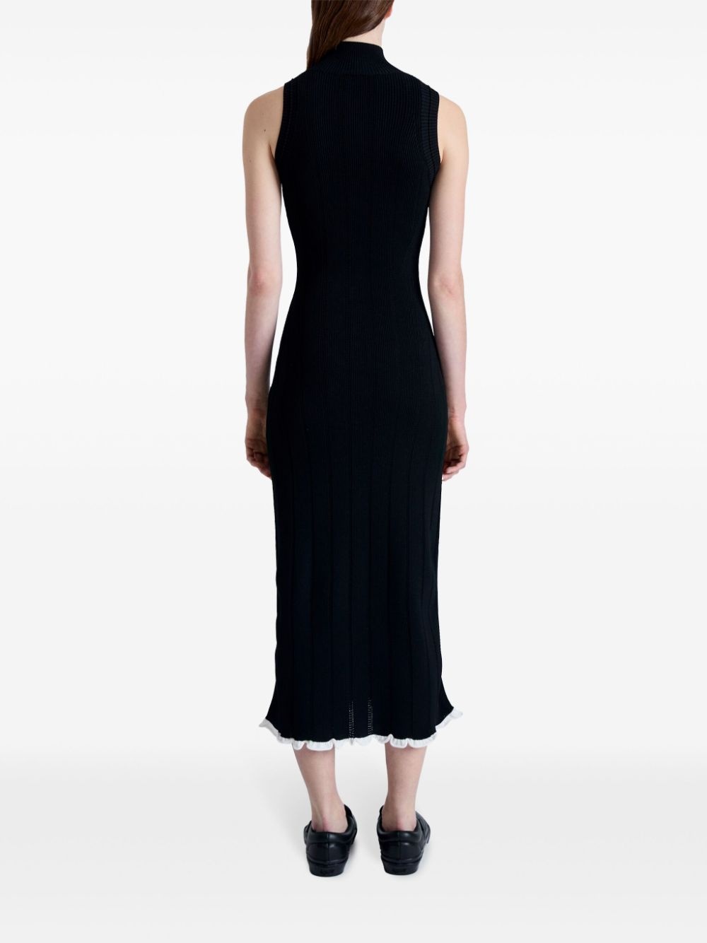 pointelle-knit high-neck dress - 4