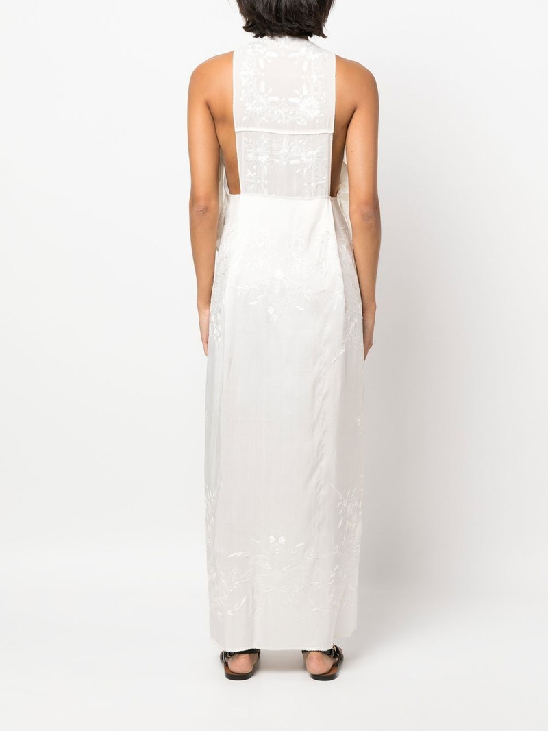 Pomaki floral-embroidered silk dress 4