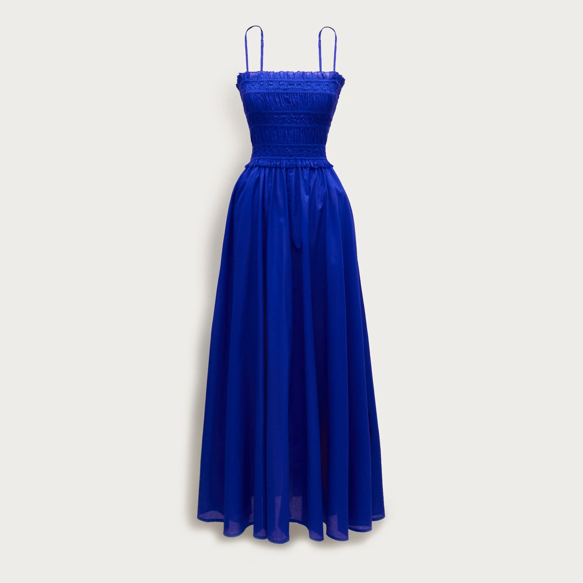 Smocked maxi dress in cotton voile - 1