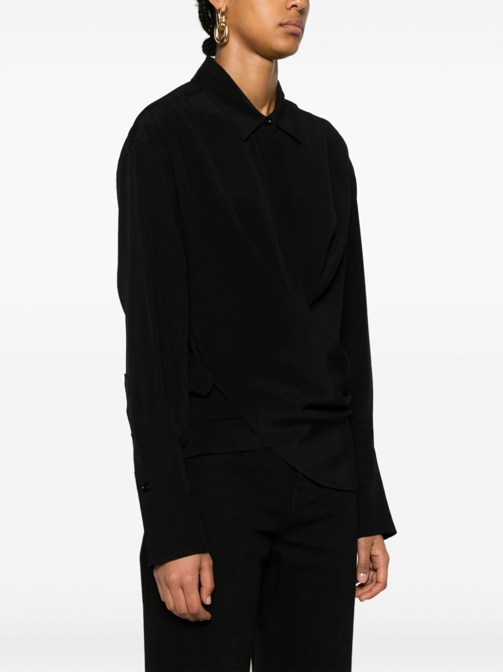 Wrap Front silk shirt - 3