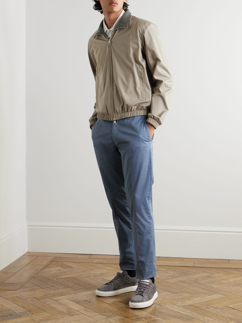 Loro Piana Reversible Windmate® Storm System® Shell and Cashmere Bomber Jacket Taupe outlook
