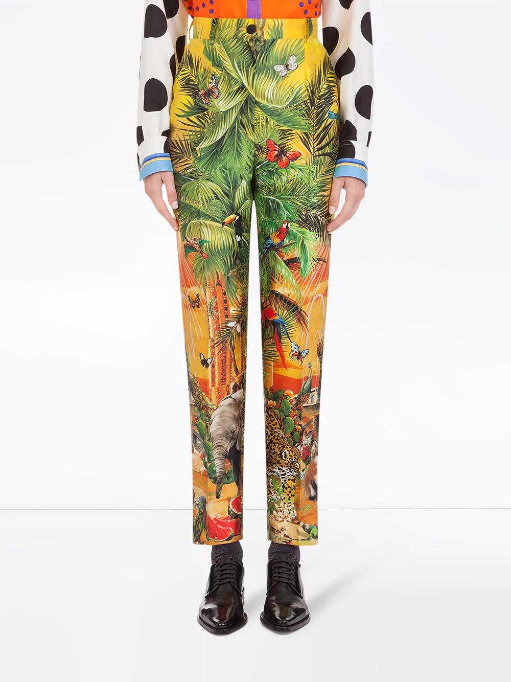 jungle-print trousers - 3