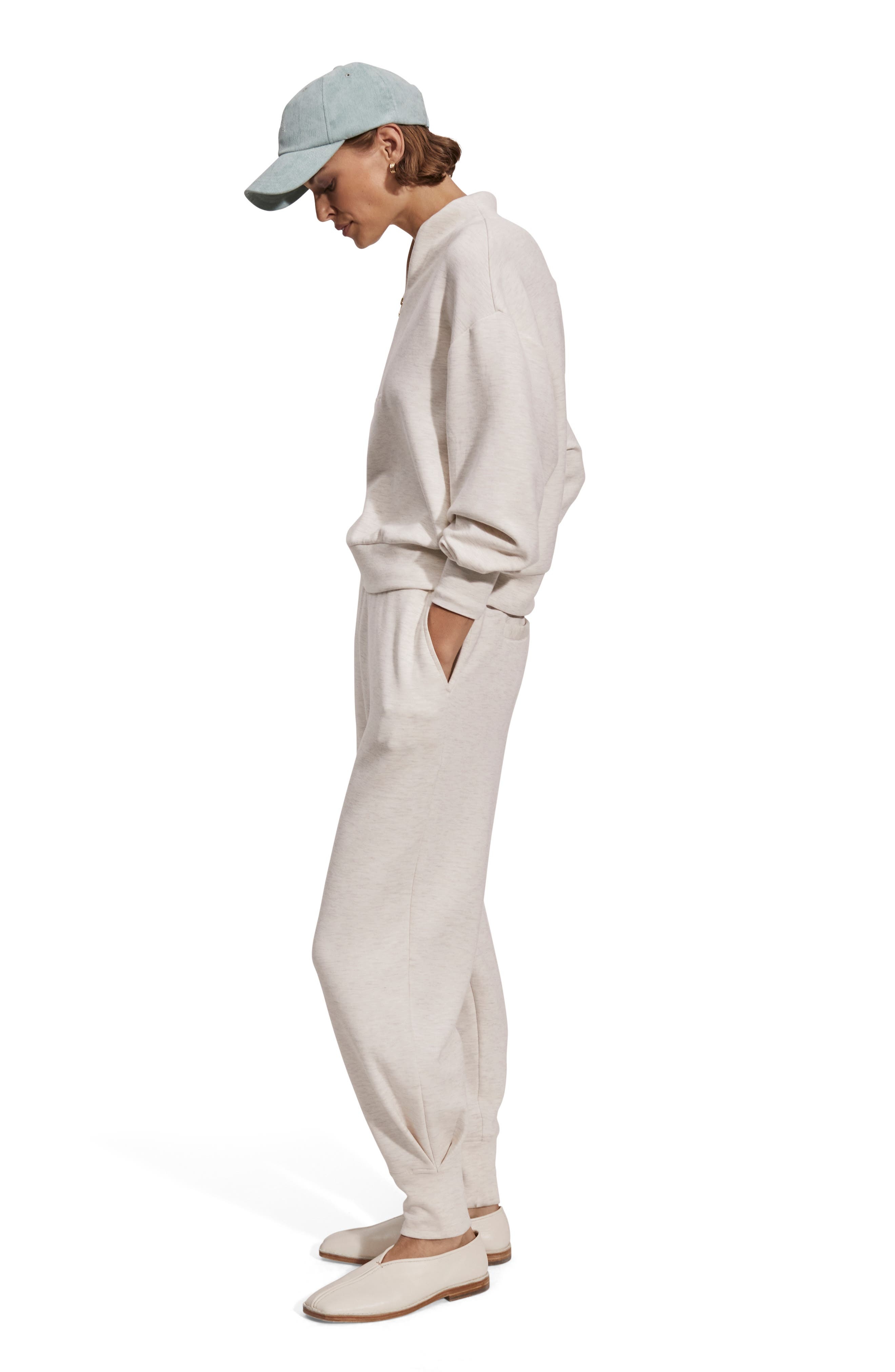 Varley Davidson Woven Sweatshirt in Ivory Marl at Nordstrom - 5