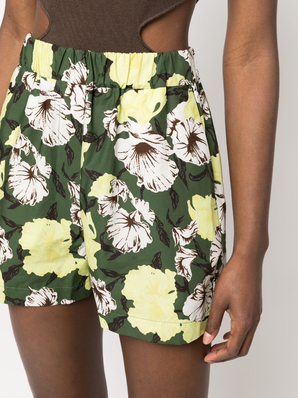 floral-print cotton shorts - 5