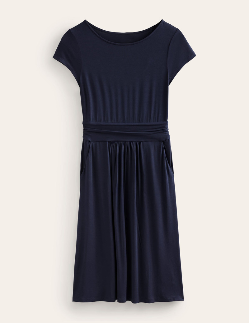 Amelie Sleeveless Jersey Dress-Navy 1