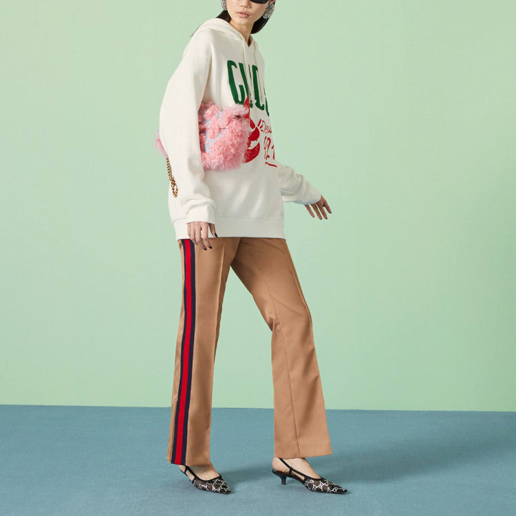 (WMNS) Gucci Cotton jersey hooded sweatshirt with Gucci Depuis 1921 cat print 'White' 717427-XJFNL-9 - 4