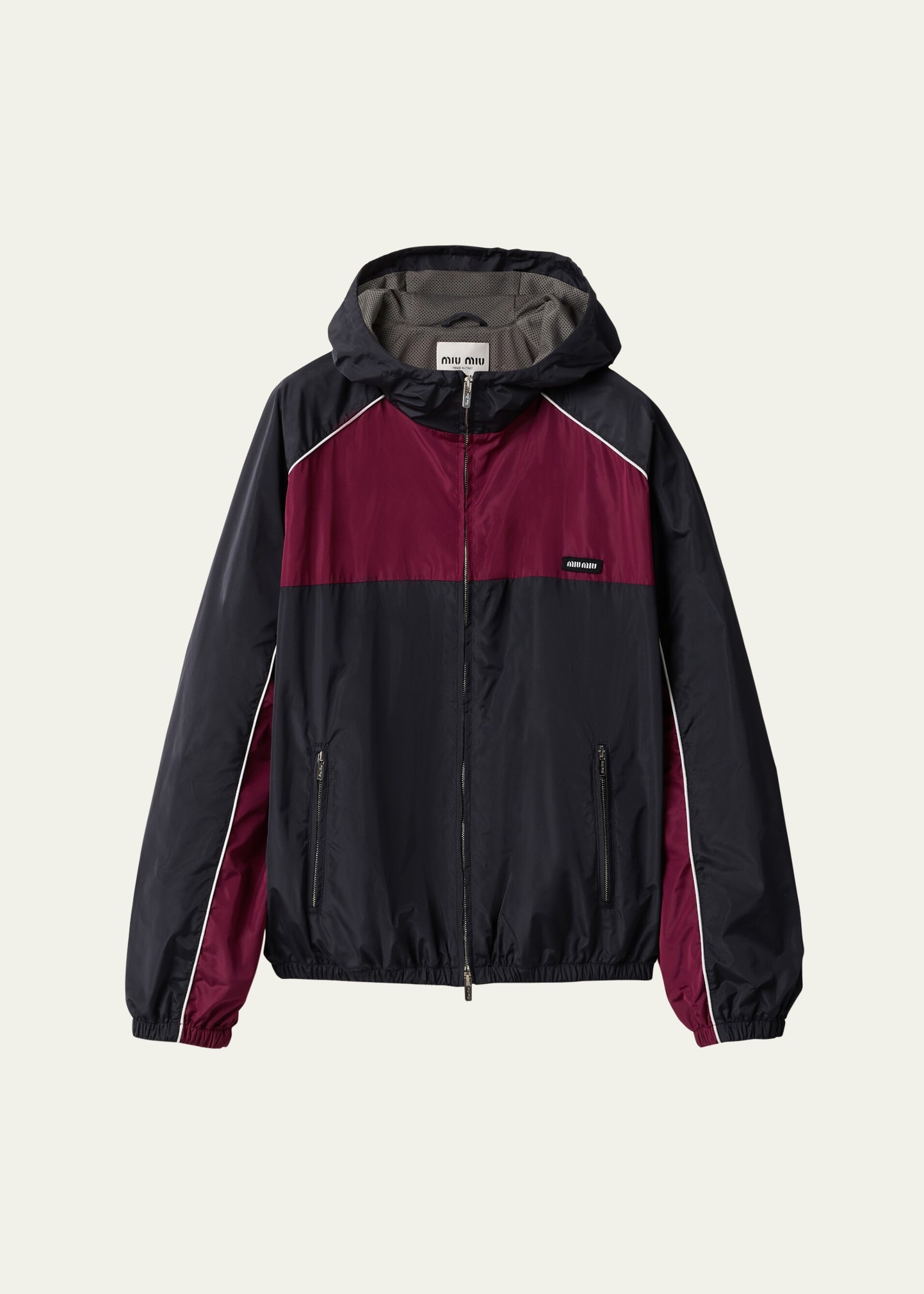 Long Sleeve Bomber Jacket With Hoodie - 1