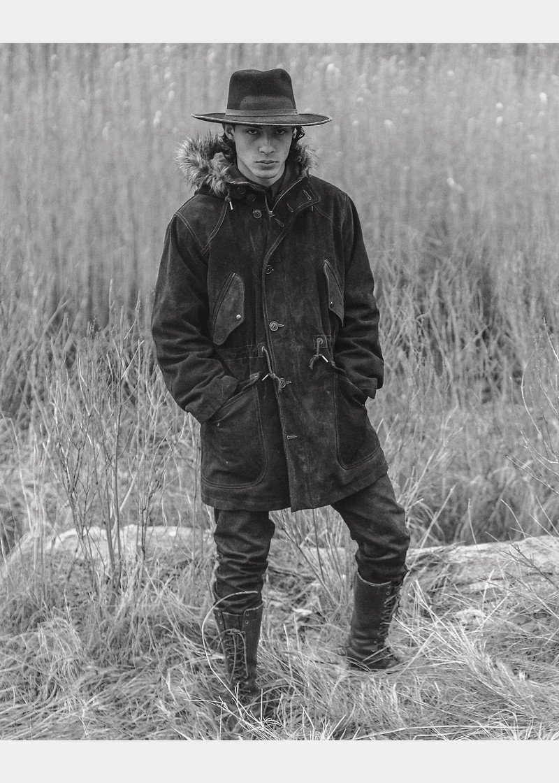 Faux-Fur-Trim Suede Parka 7