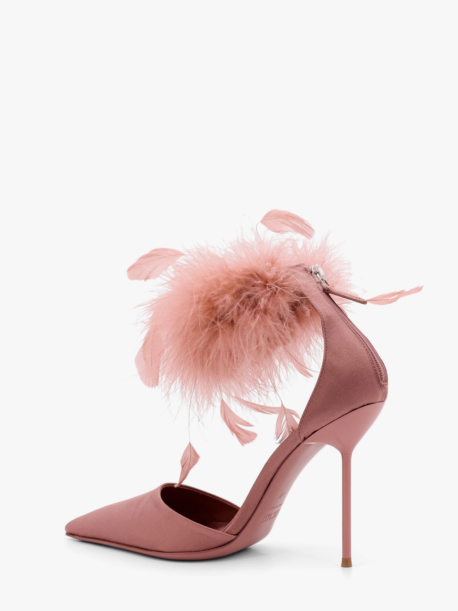 Paris Texas Lidia Satin Sandals With Feather Detail - 3