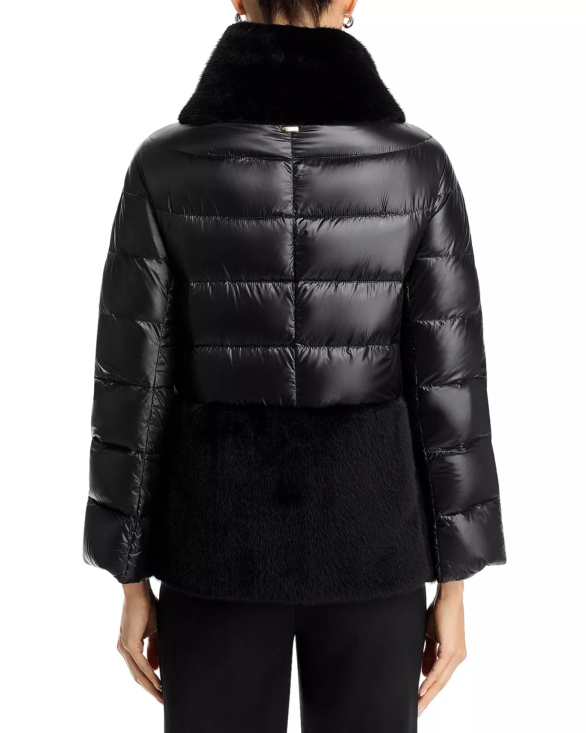 Quilted Faux Fur Trim Coat - 3
