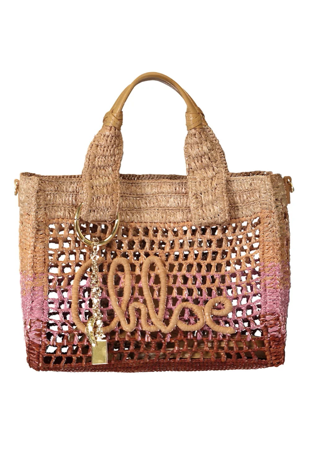 Summer Banana Rafia Bag - Bleached Brown - 1