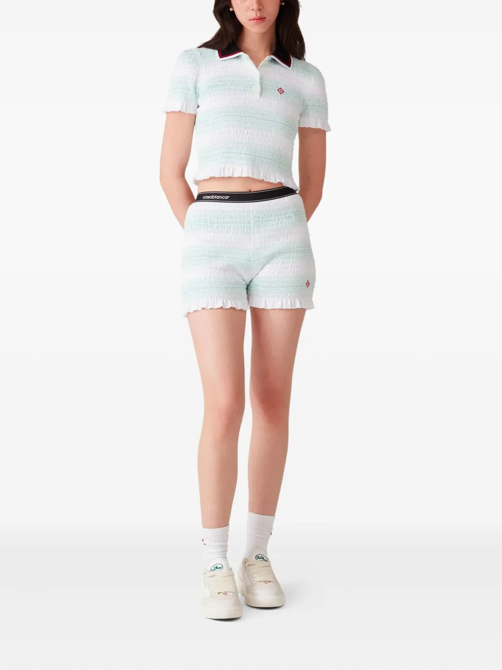 Casablanca Women Striped Top With Ruffled Details - 2
