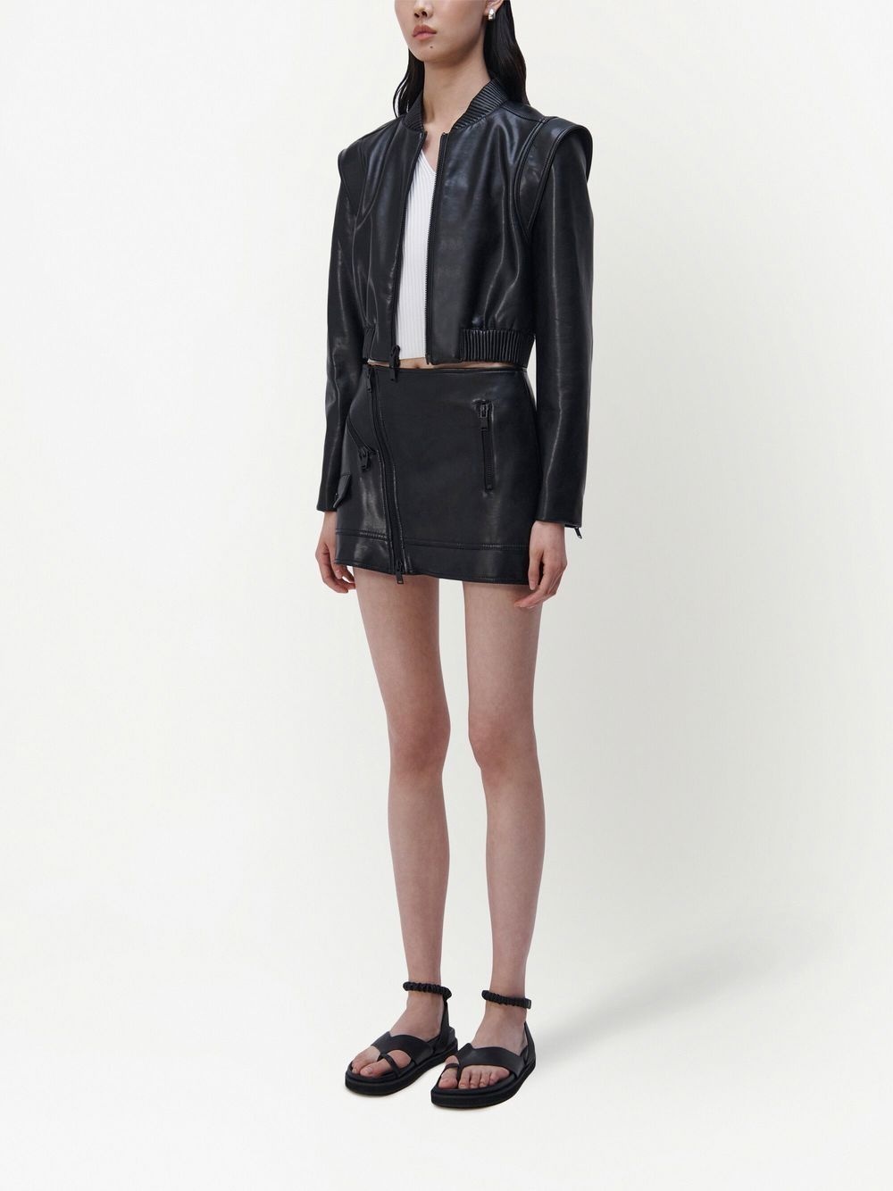Doreen cropped leather jacket - 3