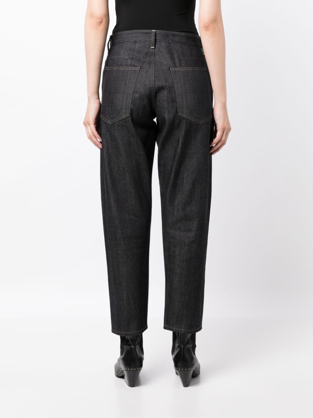 contrast-stitching cotton straight-leg jeans - 4