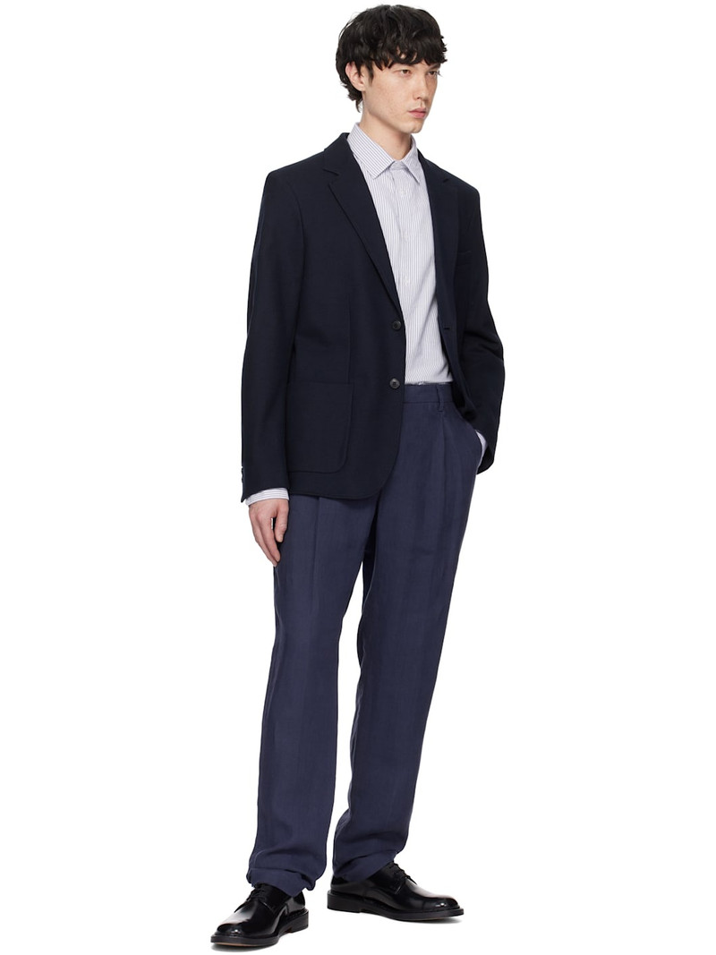 Sunspel Navy Piqué Unstructured Blazer outlook
