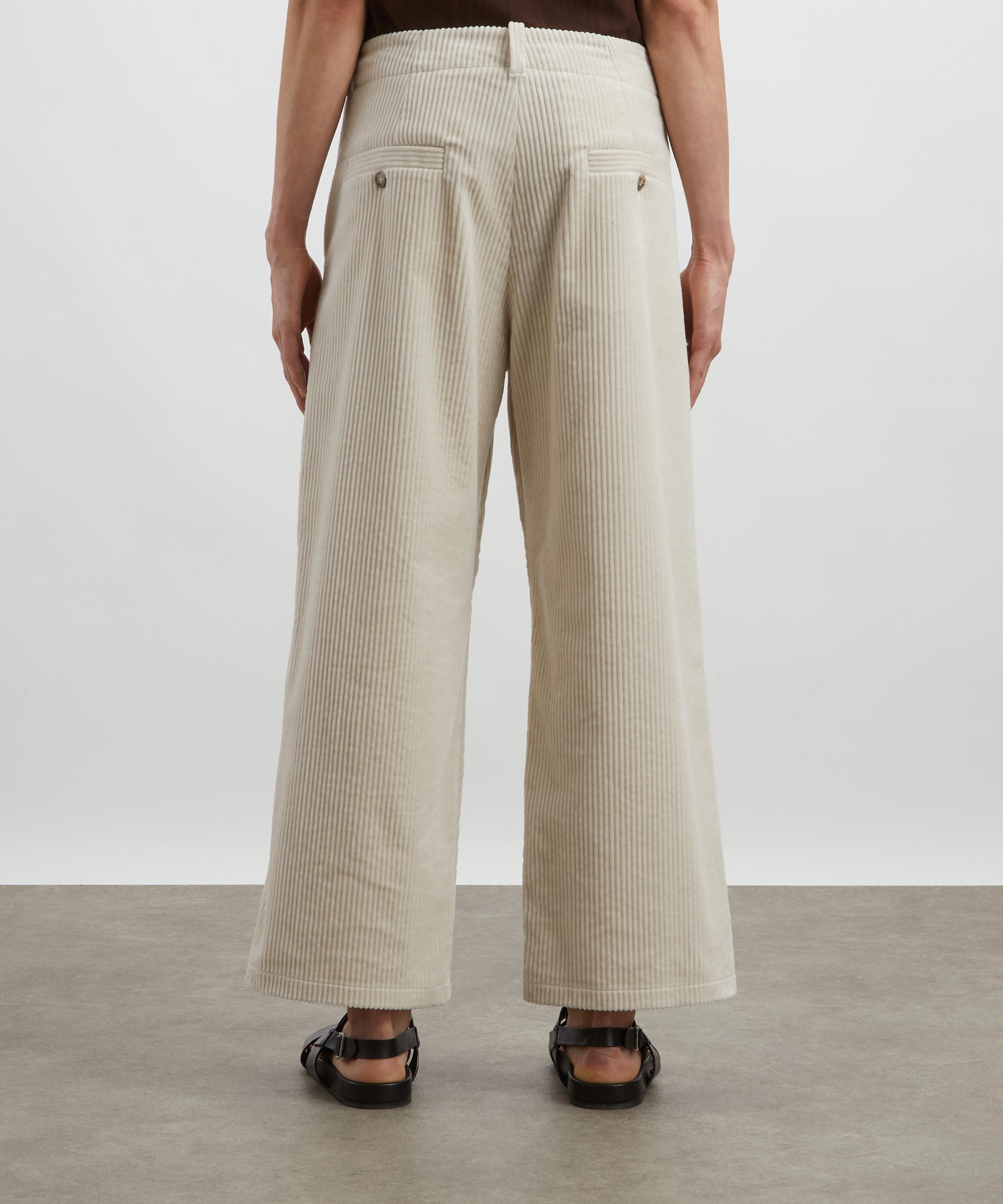 Ecru Loose-Fit Corduroy River Trousers - 4