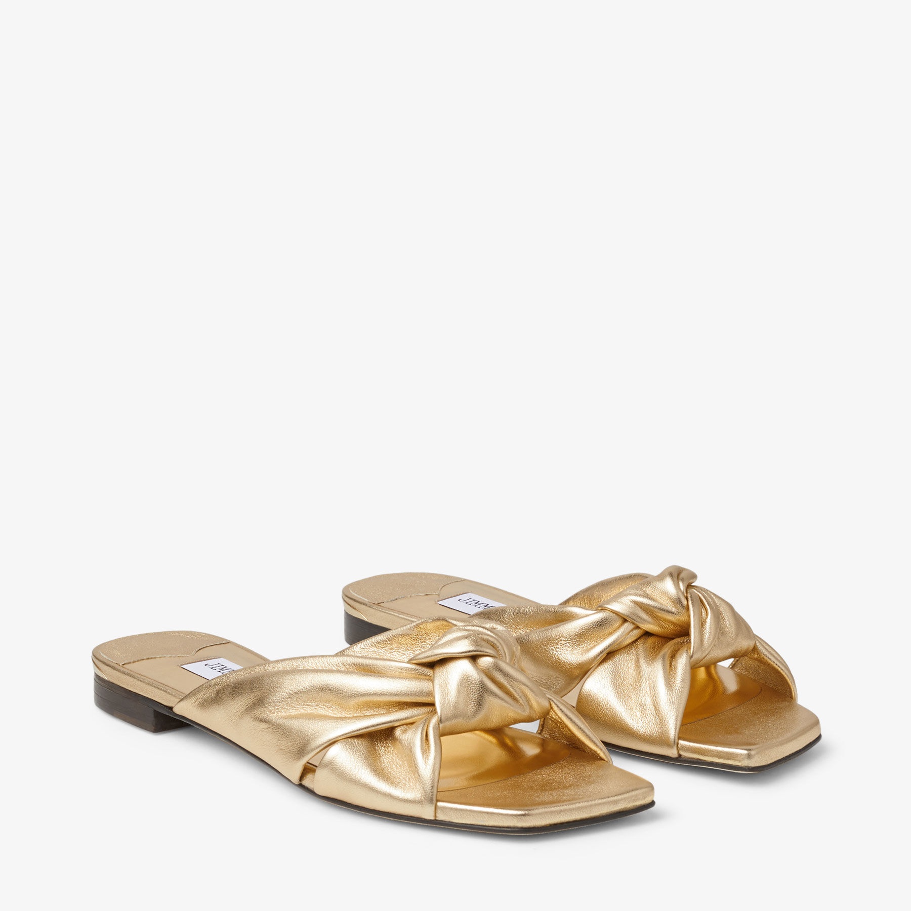 Avenue Flat
Gold Metallic Nappa Leather Flat Sandals - 2