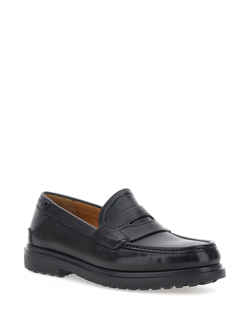 FERRAGAMO almond toe tonal loafers outlook