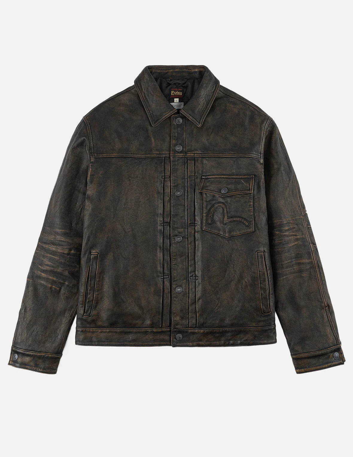 Seagull 3M Thinsulate™ Insulated Faded Leather Trucker Jacket - 1