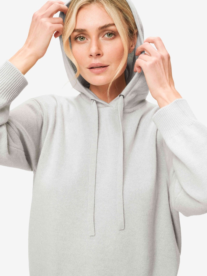 Women's Relaxed Pullover Hoodie Daphne Cashmere Silver - 7
