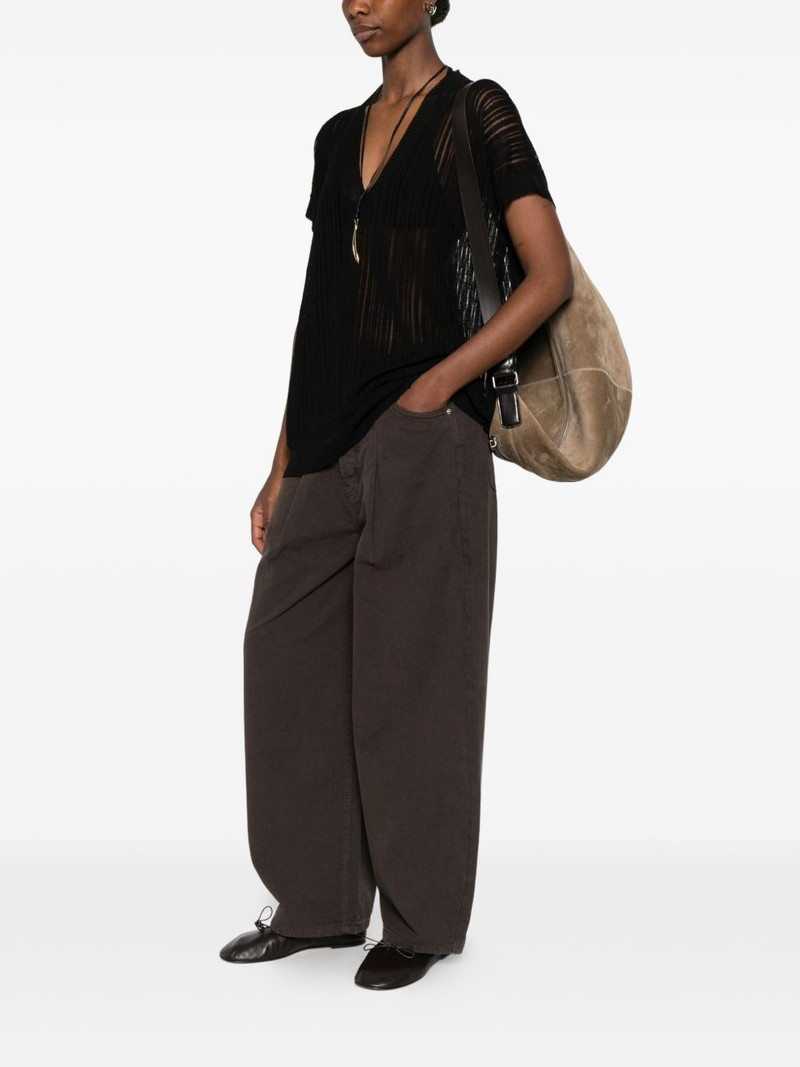 UMA WANG V-neck textured top outlook