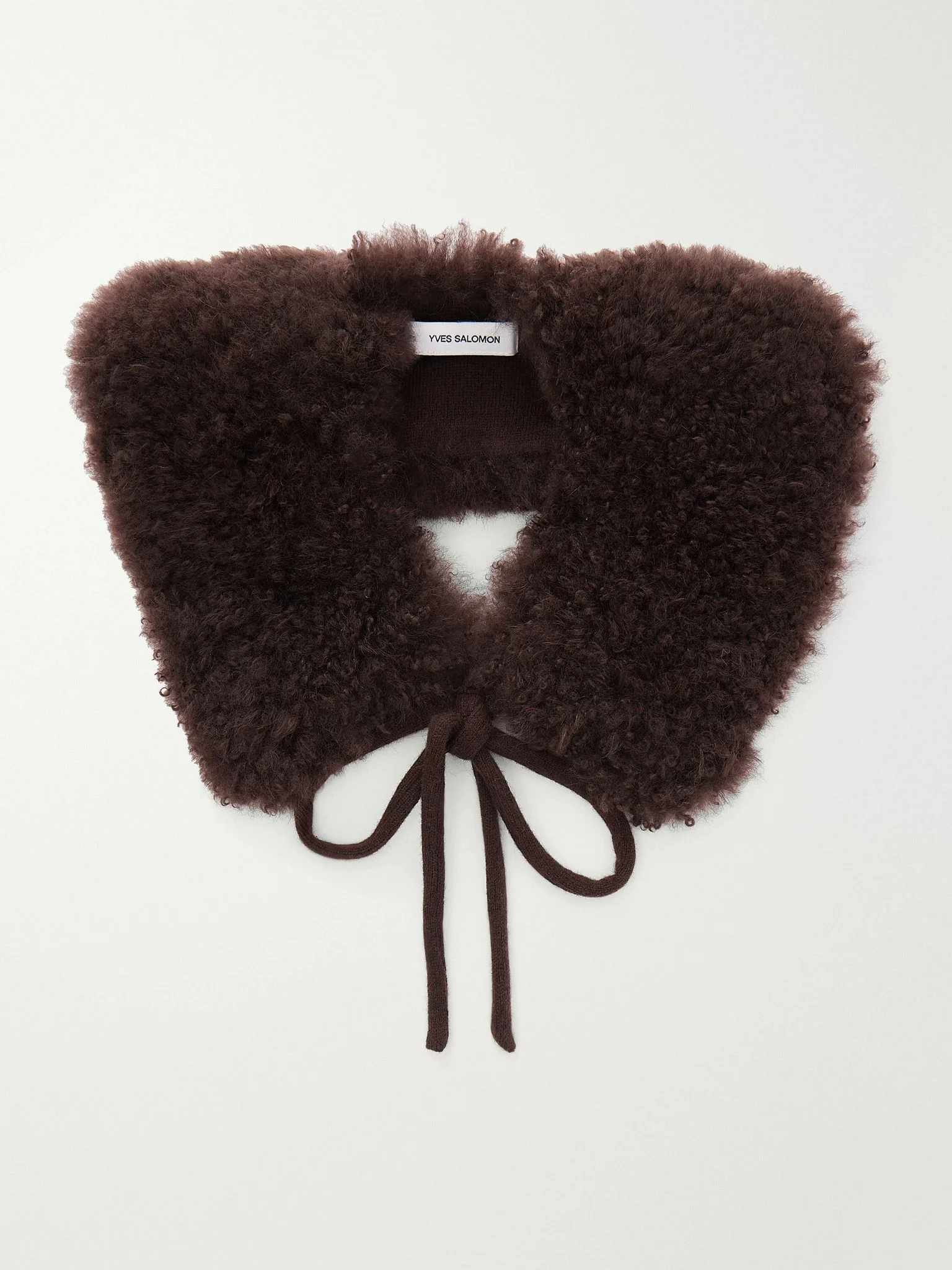 Wool-trimmed shearling collar Chocolate - 1
