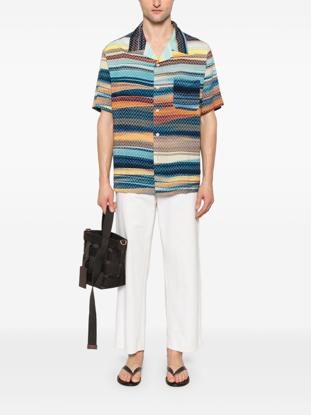 zigzag-print shirt - 2