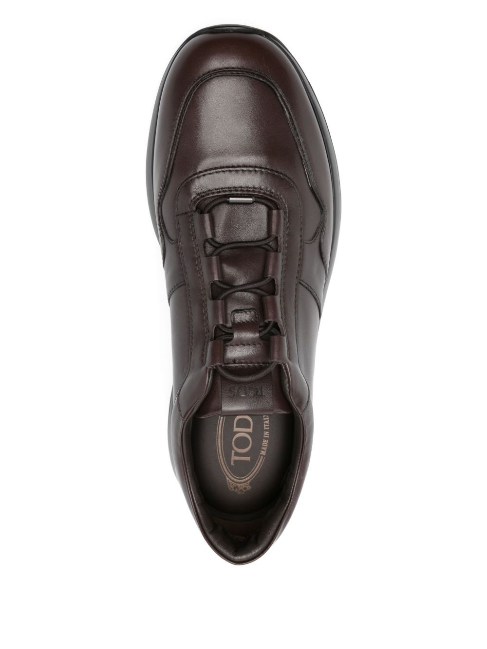 leather lace-up sneakers - 4