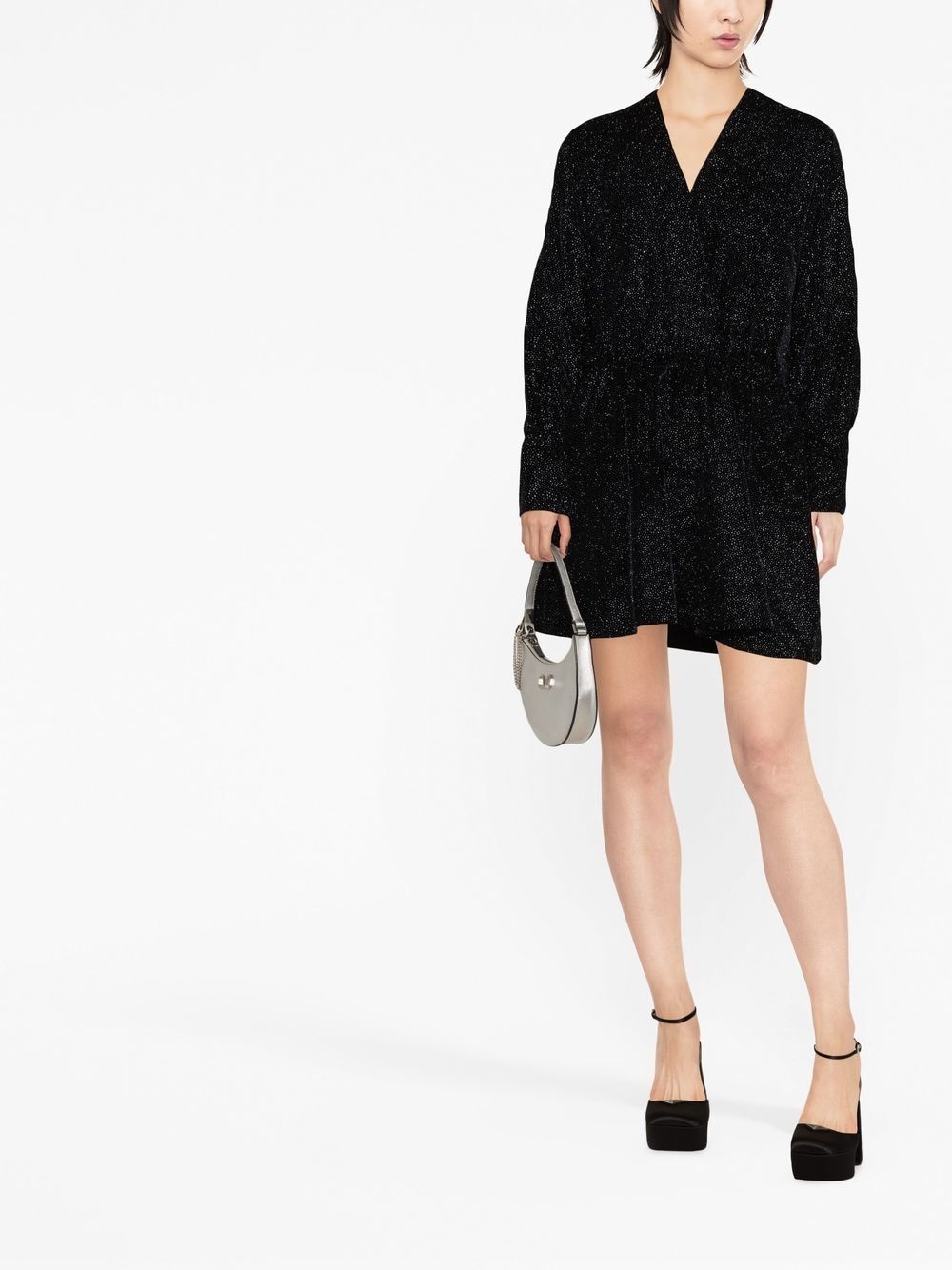 shimmer long-sleeve dress - 2