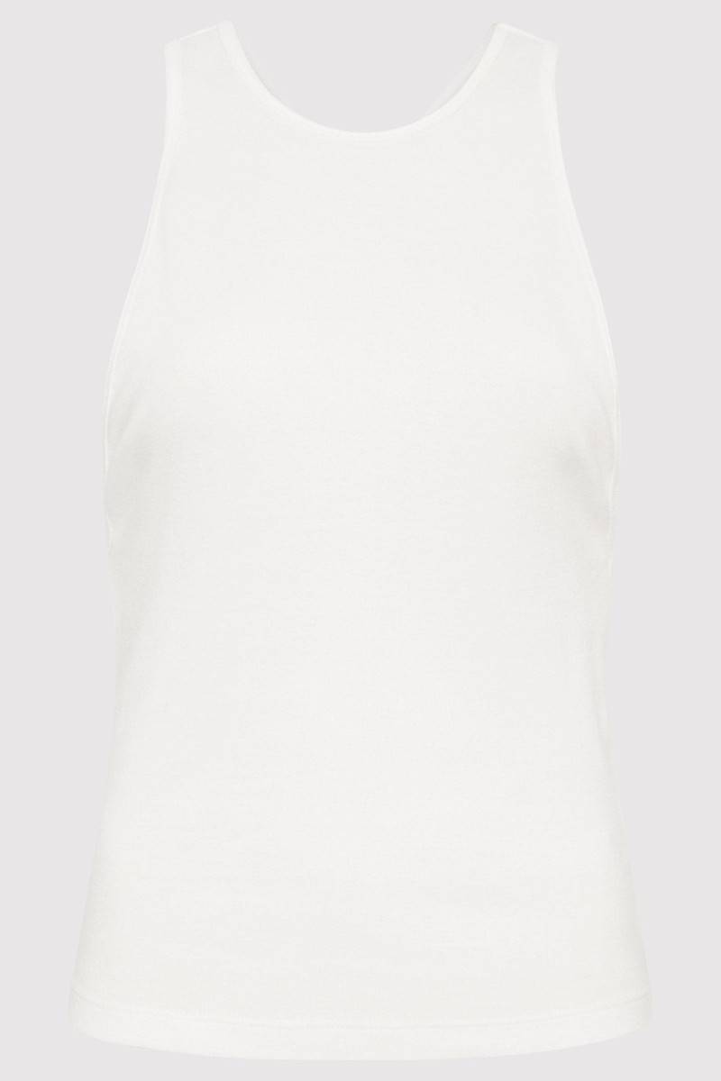 Organic Cotton V Back Tank - White 1