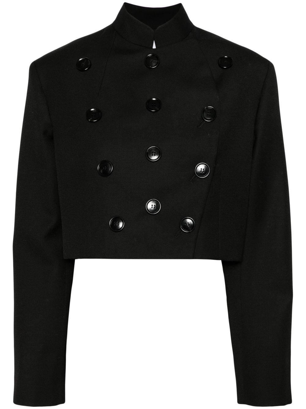 double-breasted cropped jacket - 1