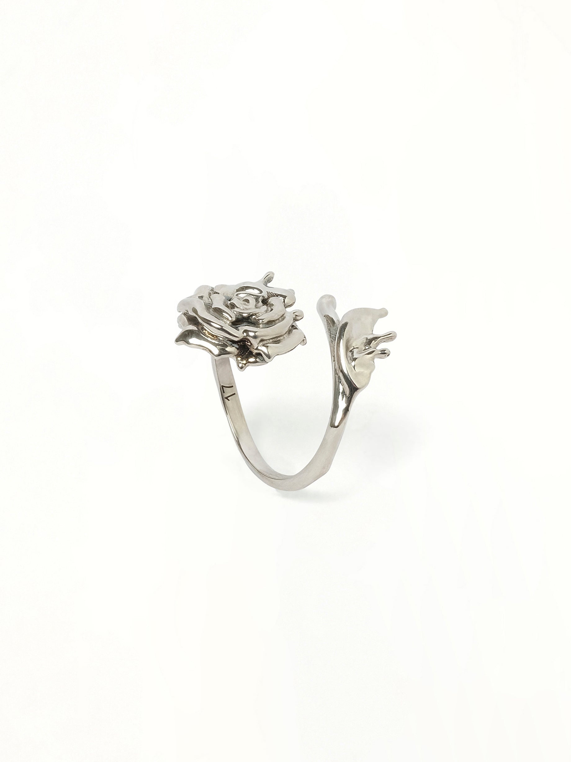 Dipped Rose Ring in Antique Silver - 1