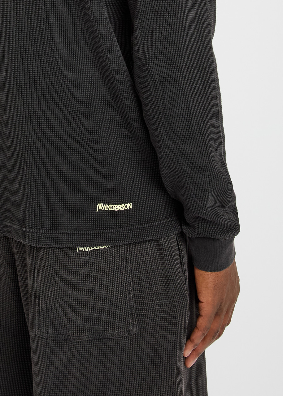JW Anderson Long Sleeve Waffle Henley Top - 5