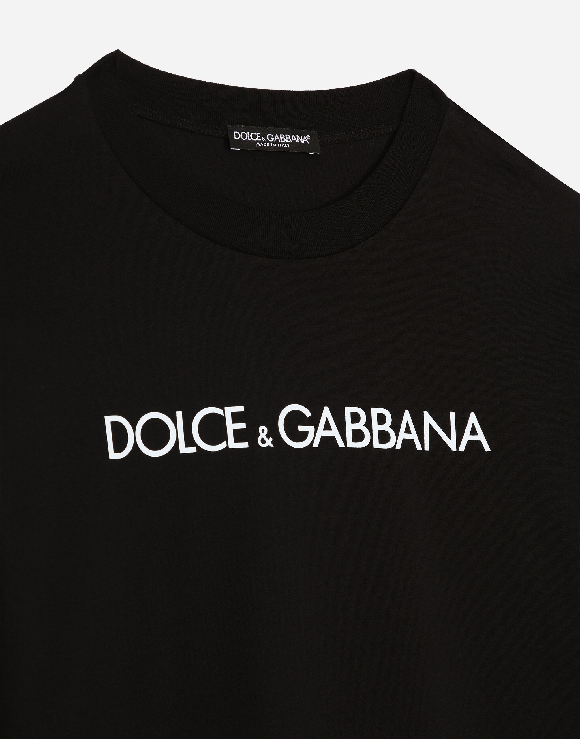 Short-sleeved cotton T-shirt with Dolce&Gabbana lettering - 3