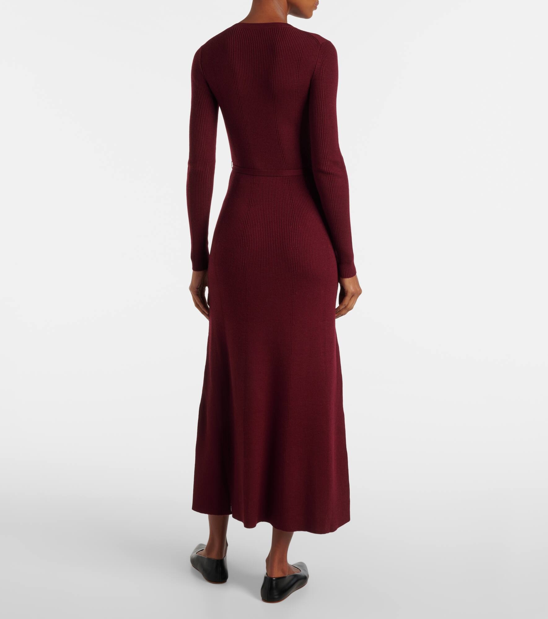 Imagene belted wool midi dress - 3