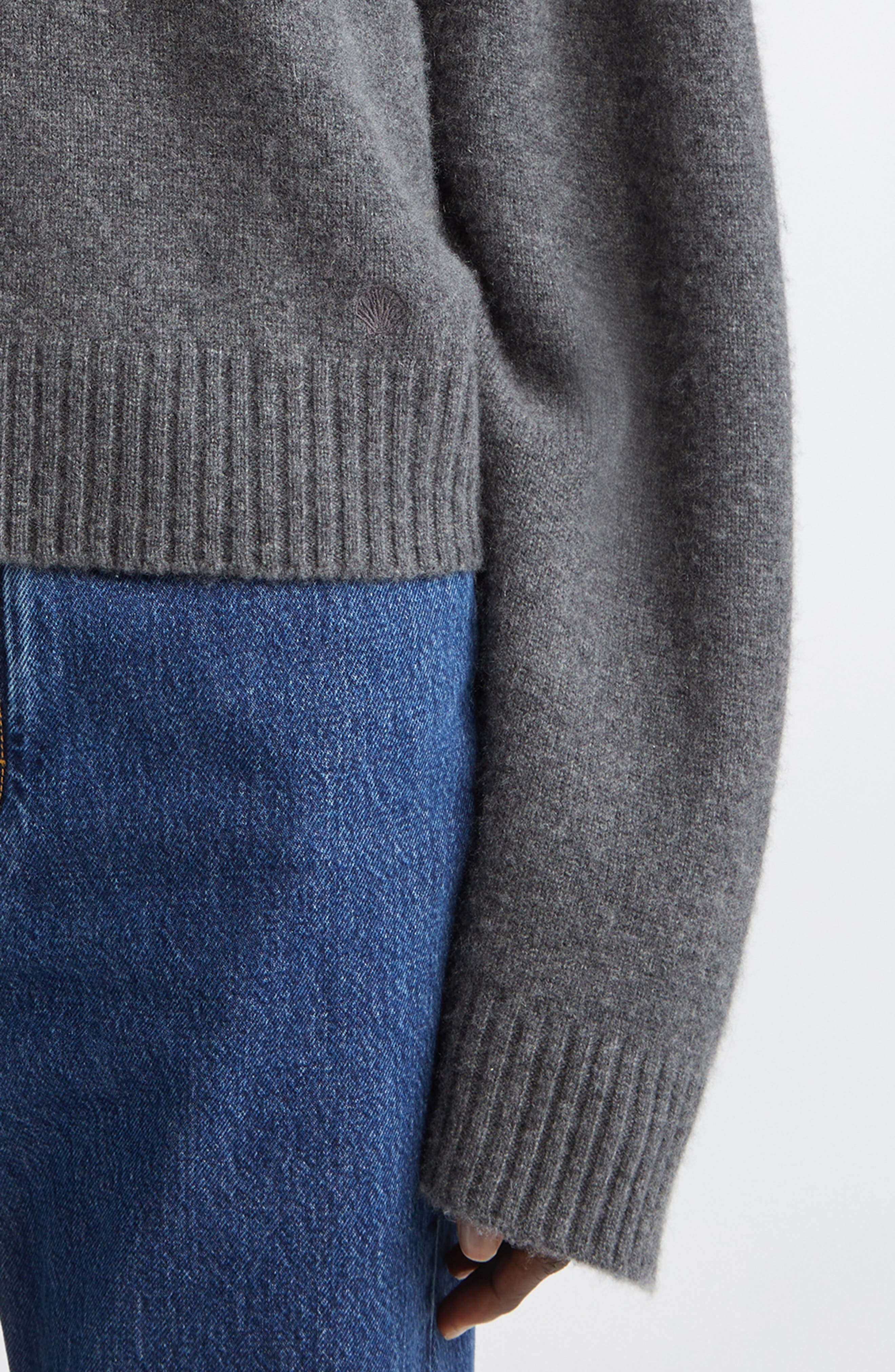 LOULOU DE SAISON Homere Cashmere Polo Sweater in Anthracite Melange at Nordstrom - 5