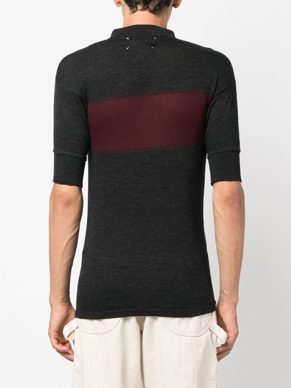 two-tone zip-up polo shirt - 5