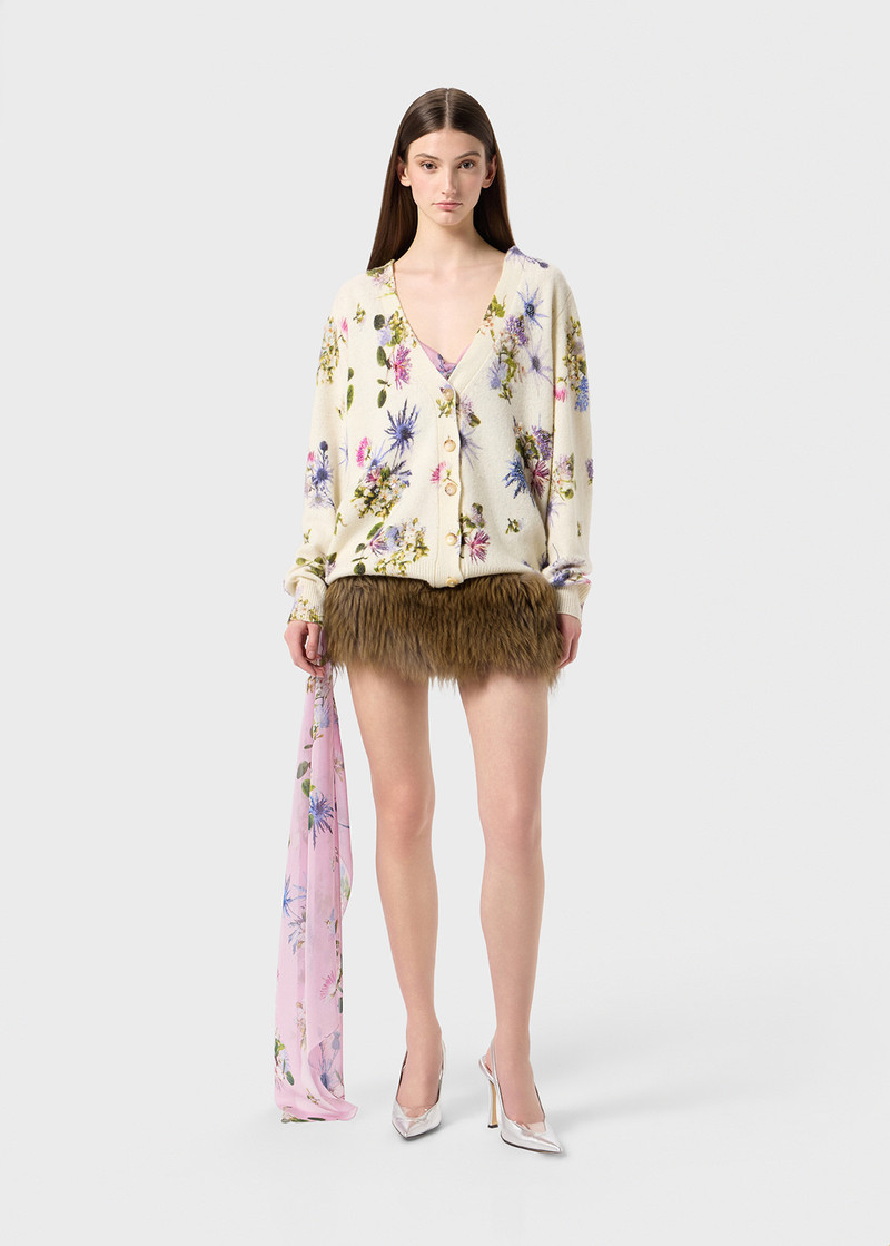 Blumarine WOOL CARDIGAN WITH BOUQUET PRINT AND EMBROIDERY outlook