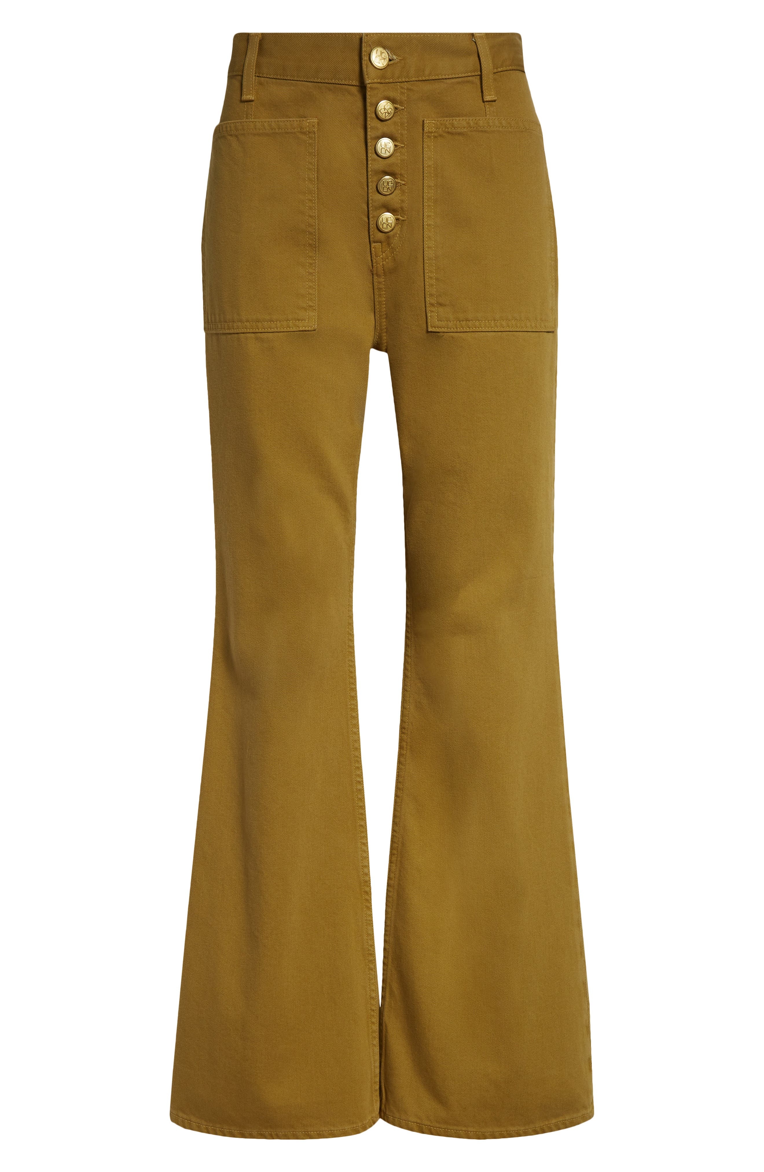 Ulla Johnson The Lou Button Fly Flare Jeans in Argan at Nordstrom - 6
