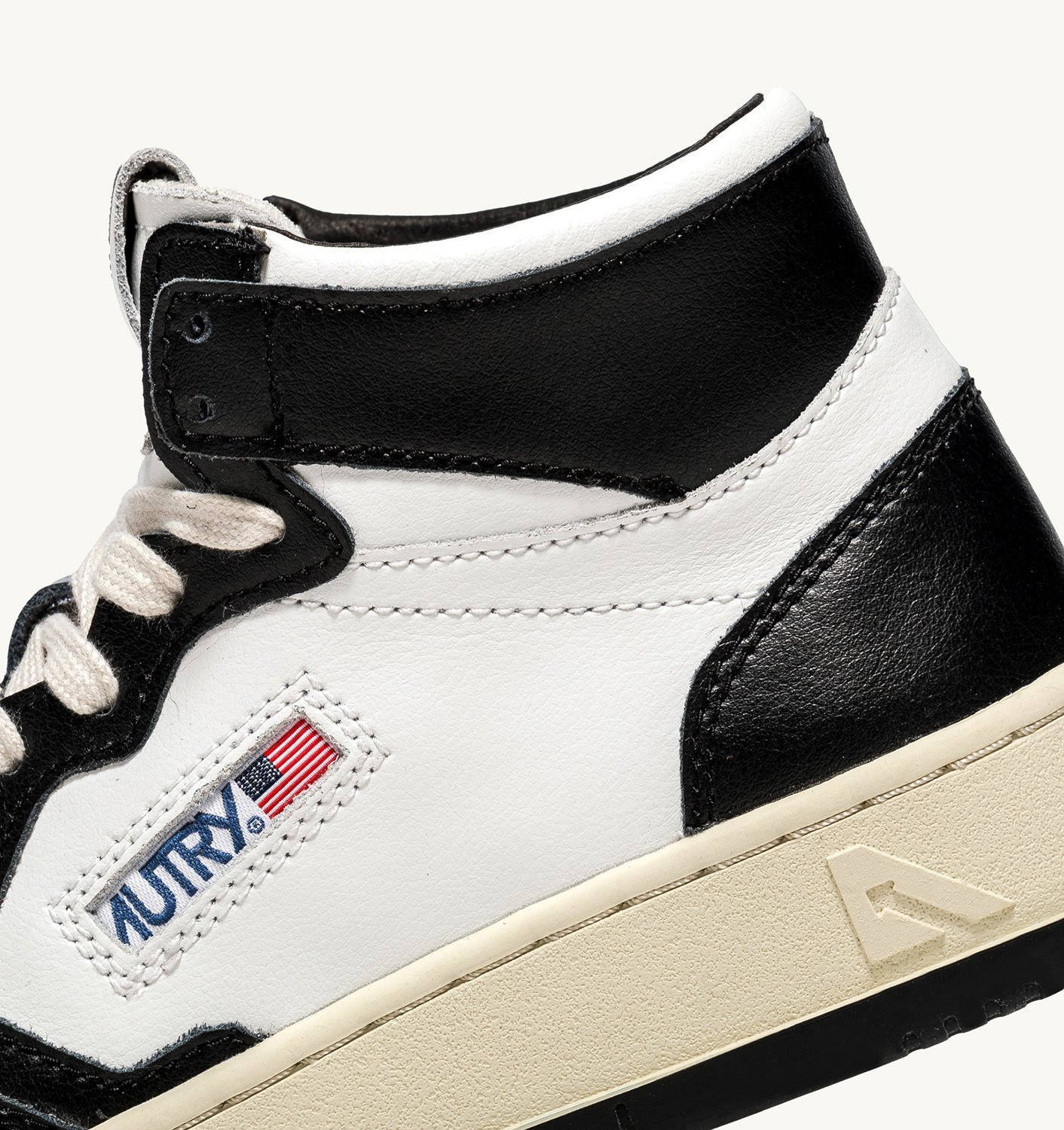 MEDALIST MID BICOLOR SNEAKERS IN WHITE AND BLACK LEATHER - 6